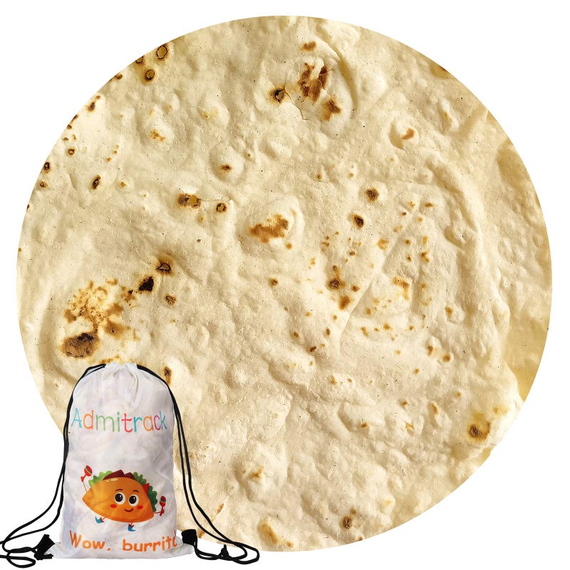 Admitrack Tortilla Blanket Funny Realistic Burrito Throw for Adults  Kids Double Sided