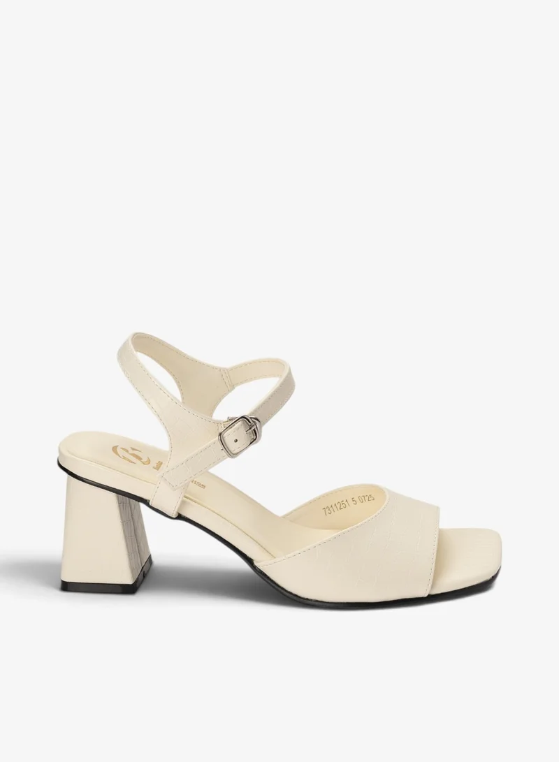 Comfit Block Heel Sandals with Adjustable Ankle Strap