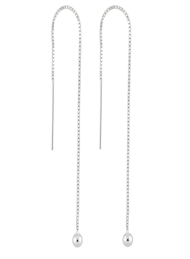 Parnika 925 Minimalistic Tassel Earrings in Pure 92.5 Sterling Silver For Girls n Women | Gift for her | Silver Sui Dhaga Earrings | - Image 1