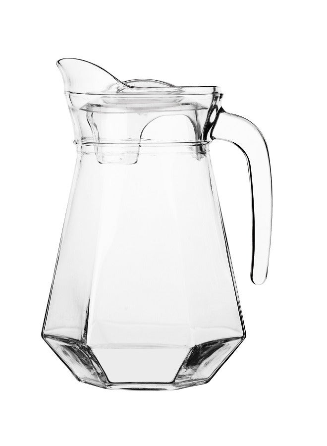 Glass Water Jug With Lid Clear 1.4L - Image 1