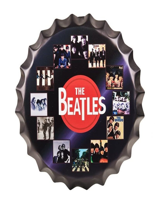 EAZYWAGON Decorative Metal Bottle Caps Wall Sign Plates - 14X14 Inches - The Beatles CD | Metal Sign Wall Hanging Bottle Cap for Home, Bar & Cafe Decoration | Retro & Vintage Scratch Look Wall Plaques - Image 1