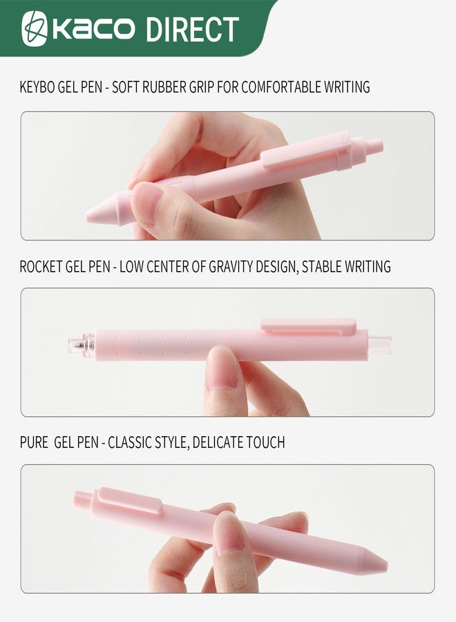 Kaco 6 Pieces Gel Pens Cute Stationery, Journaling Note Taking Pens, 0.5mm Fine Point, BUCUO (6 Pcs Pink - All Black Ink) - Image 4