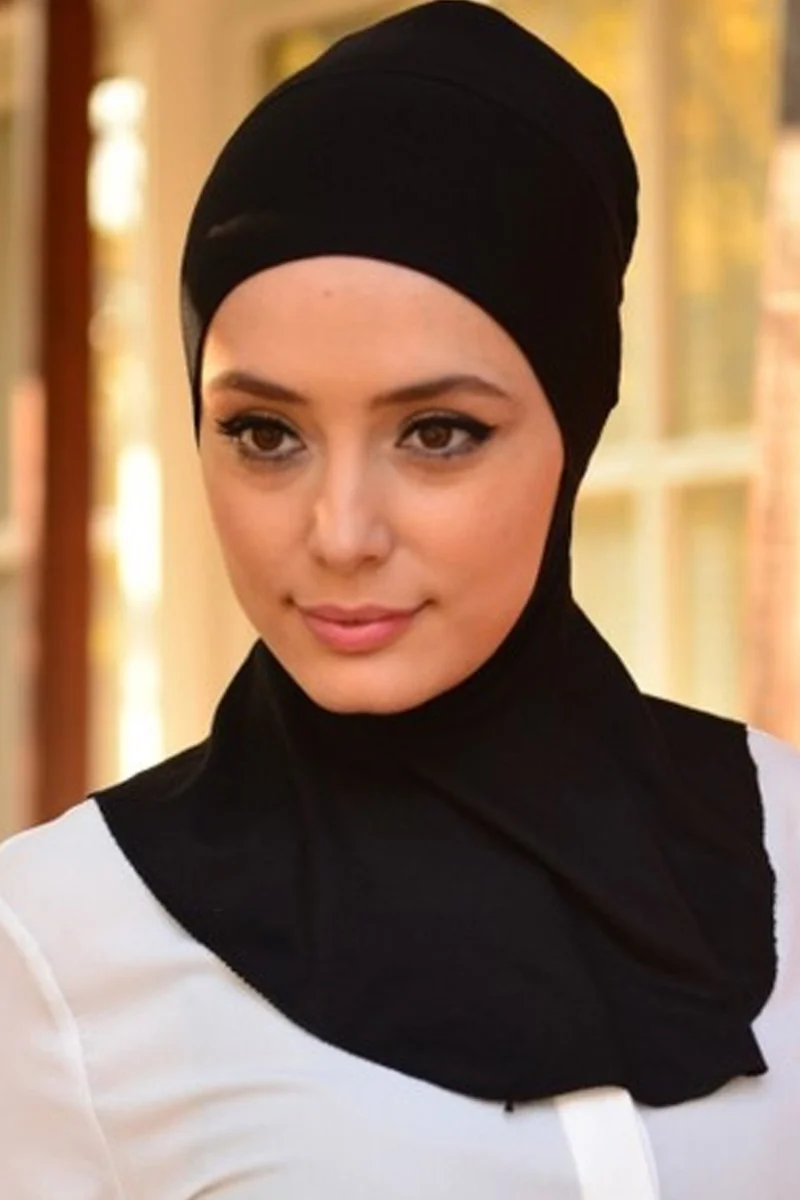 بيليفانتي كولكشن Women's Combed Cotton Prayer Sleeve Neck Collar Bonnet Set of 2 Black