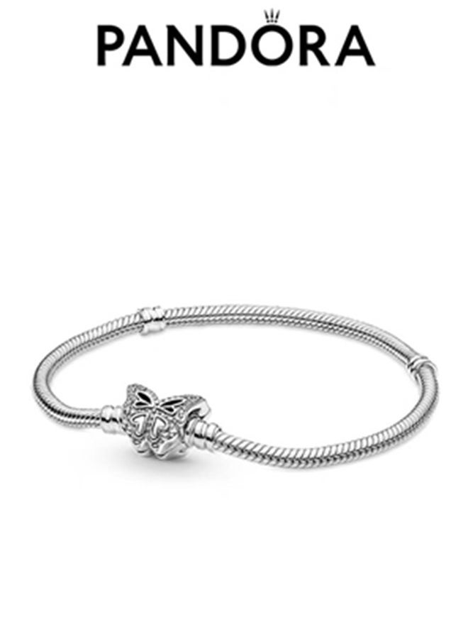 PANDORA - Pandora Moments butterfly clasp snake bone chain bracelet - Image 1