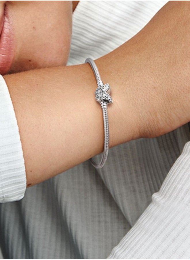 PANDORA - Pandora Moments butterfly clasp snake bone chain bracelet - Image 1