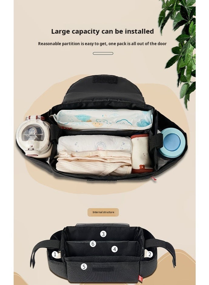 انسولار متعددة الوظائف حقيبة عربة طفل - قدرة كبيرة ، حفاضات الطفل ، الحليب ، لعبة جيب - Image 3