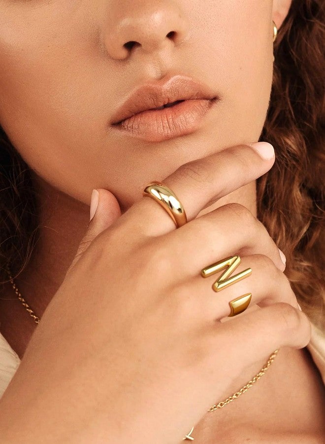 Suplight G Initial Ring Statement 18k Gold, Stacking Rings Jewelry, Bridesmaids Ring, Monogramed Rings, A-Z Alphabet Letter Ring for Women - Image 3