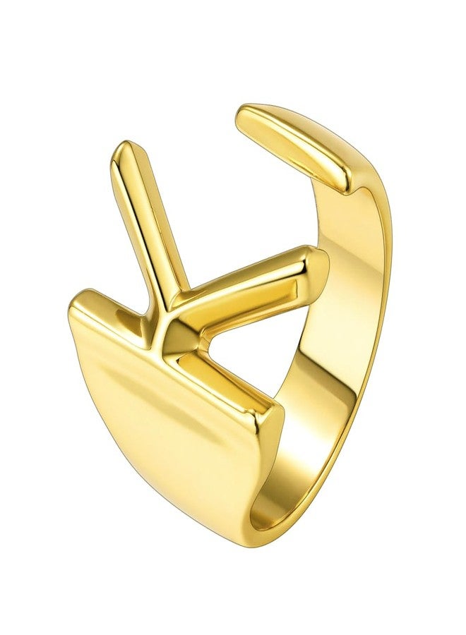 Suplight G Initial Ring Statement 18k Gold, Stacking Rings Jewelry, Bridesmaids Ring, Monogramed Rings, A-Z Alphabet Letter Ring for Women - Image 1