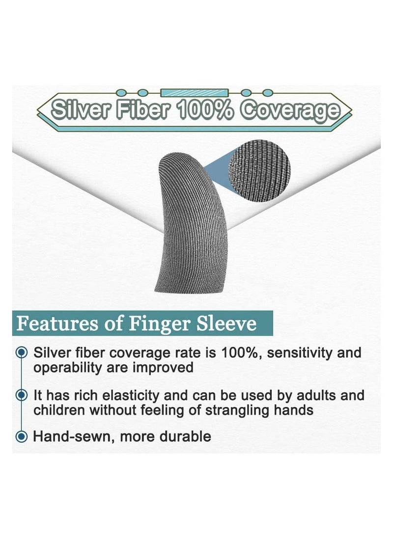 SYOSI - PUBG Mobile Game Finger Sleeve Sets, Sterling Silver Fiber, Anti-Sweat Breathable Full Touch Screen Sensitive Shoot Aim Joysticks Finger Set, Rules of Survival (5 Pack, Gray) - Image 1