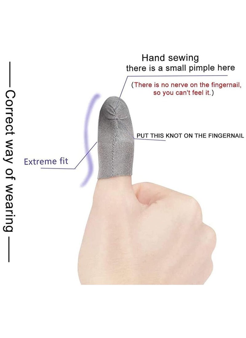 SYOSI - PUBG Mobile Game Finger Sleeve Sets, Sterling Silver Fiber, Anti-Sweat Breathable Full Touch Screen Sensitive Shoot Aim Joysticks Finger Set, Rules of Survival (5 Pack, Gray) - Image 1