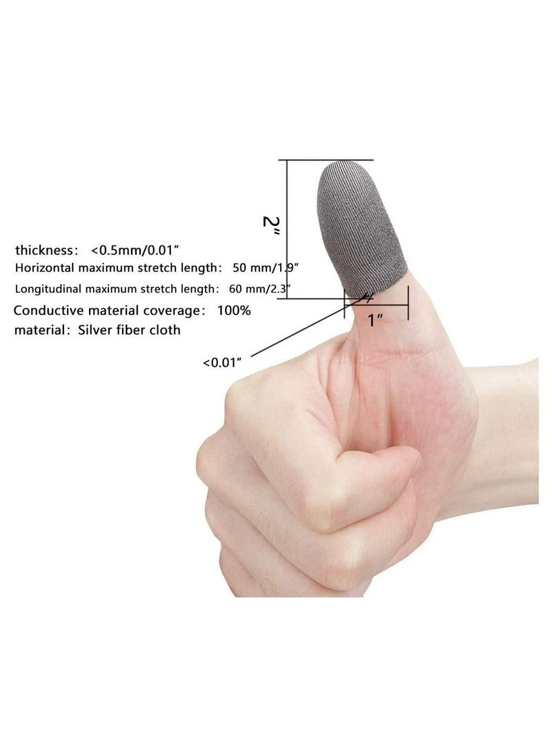 SYOSI - PUBG Mobile Game Finger Sleeve Sets, Sterling Silver Fiber, Anti-Sweat Breathable Full Touch Screen Sensitive Shoot Aim Joysticks Finger Set, Rules of Survival (5 Pack, Gray) - Image 1
