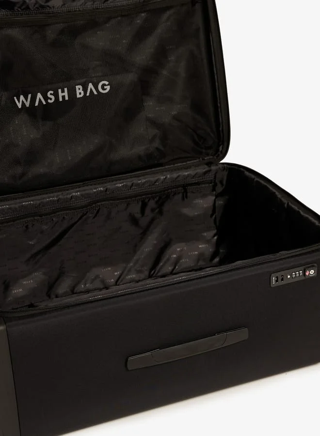 وايف Women's Textured Softcase Luggage Trolley Bag with Retractable Handle