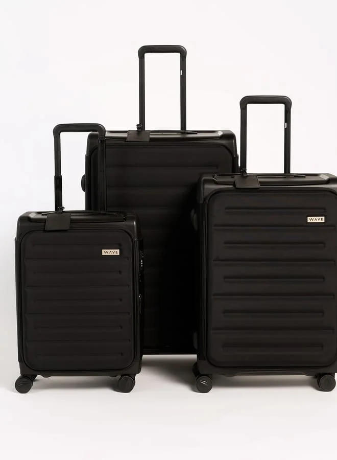 وايف Women's Textured Softcase Luggage Trolley Bag with Retractable Handle