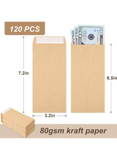 120 Pcs Money Envelopes For Cash Kraft Paper 6.5”X3.2” Small Cash Envelopes For Money Self Adhesive Money Saving Challenge Coin Envelopes For Coin Check Cash Budget Small Item Organizer - pzsku/Z8DCB331861D66E2B99F2Z/45/_/1740916905/d7d0eed3-a3f2-4794-8a10-04a62c22f261