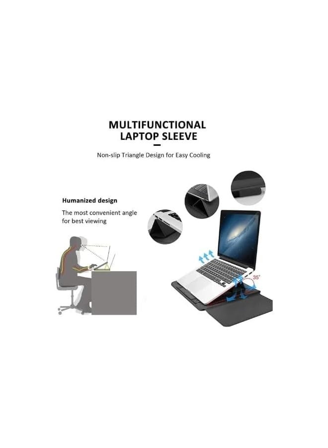 PROMASS Laptop Bag For Women&Men Sleeve Case 13/14-Inches Compatible With 4 in1 Laptop Stand,Mouse pad Accessory bag MacBook Pro Notebook,Resistant Laptop Bag for Business, Office, Travel, and School (Gray)  - Image 4