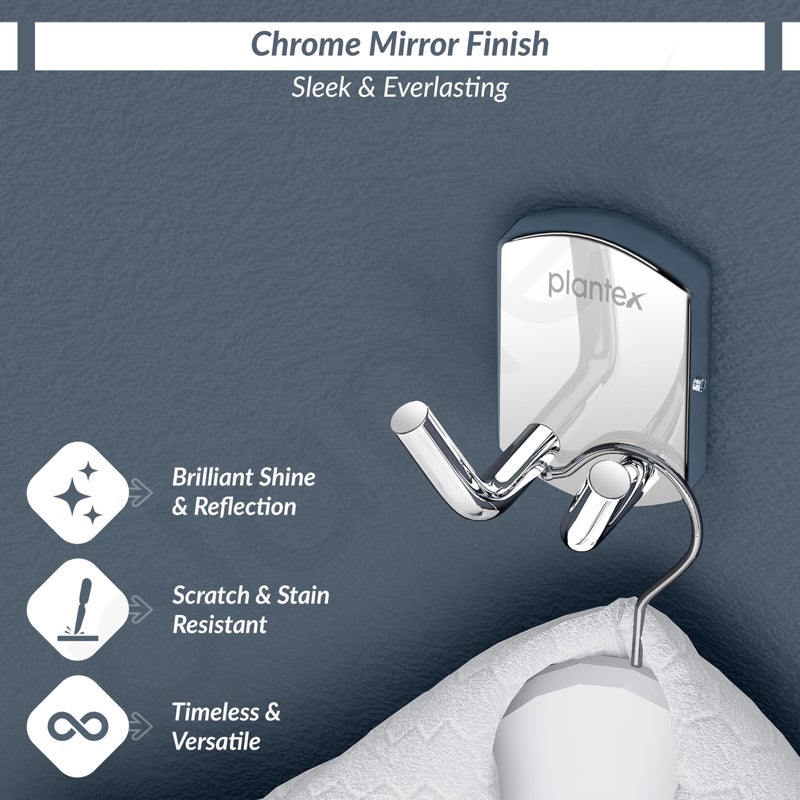 Plantex 304 Grade Stainless Steel Robe Hook/Cloth-Towel Hanger/Door Hanger-Hook/Bathroom Accessories - Parv (Chrome) - Image 4