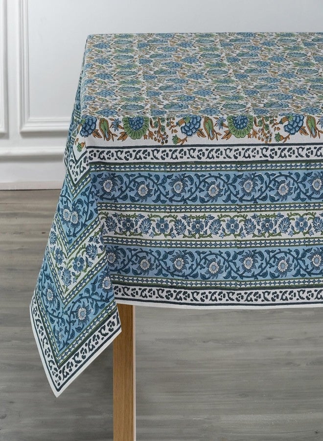 Ridhi -Asparagus Green 60x60 Inches Square 100% Cotton Hand Block Print Tablecloth Washable Halloween Thanksgiving/Christmas Parties/Wedding Use,Fall décor Farmhouse Dining Dinner Tablecloth - Image 1