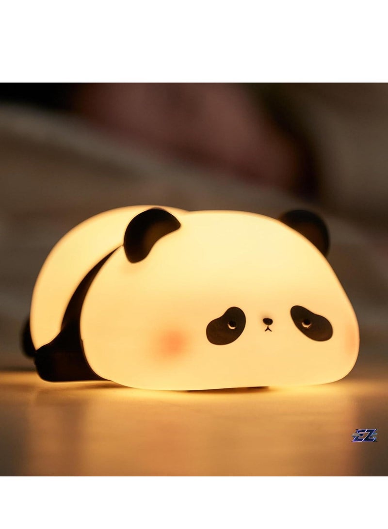 ELTRAZONE Children's Night Light Panda Lamp – 3 Light Modes, Dimmable with Timer, Touch Control, Silicone Night Light, USB Rechargeable, Cute Baby Nursing Light for Kids - Image 1