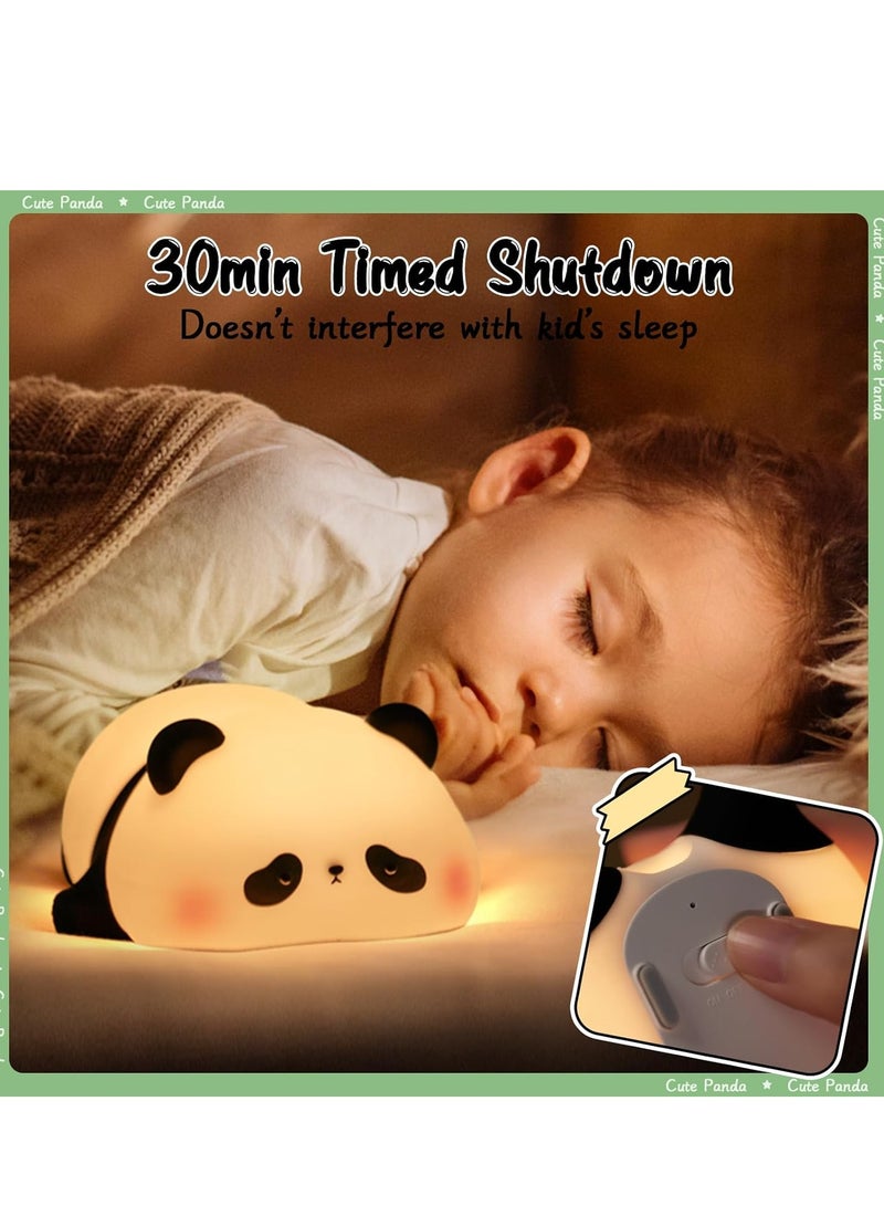 ELTRAZONE Children's Night Light Panda Lamp – 3 Light Modes, Dimmable with Timer, Touch Control, Silicone Night Light, USB Rechargeable, Cute Baby Nursing Light for Kids - Image 4
