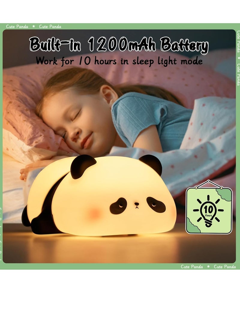 ELTRAZONE Children's Night Light Panda Lamp – 3 Light Modes, Dimmable with Timer, Touch Control, Silicone Night Light, USB Rechargeable, Cute Baby Nursing Light for Kids - Image 5