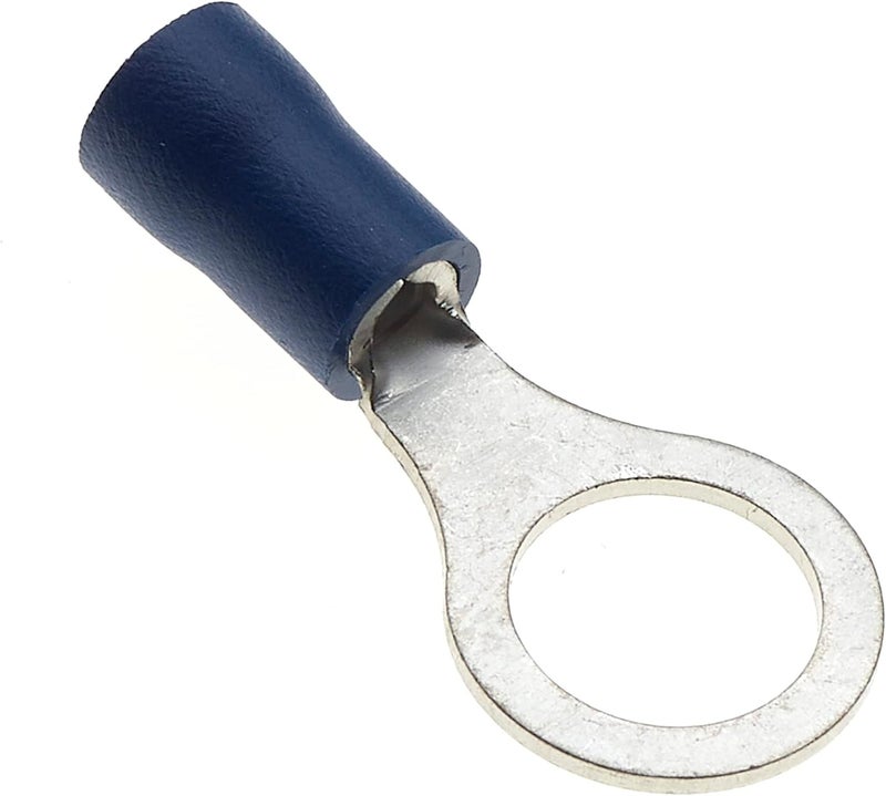 Keple Ring Crimp Terminal Pack - Blue, 8mm, 30A, 16-14 AWG, Heat Shrink Connectors, Tinned Copper - Image 1