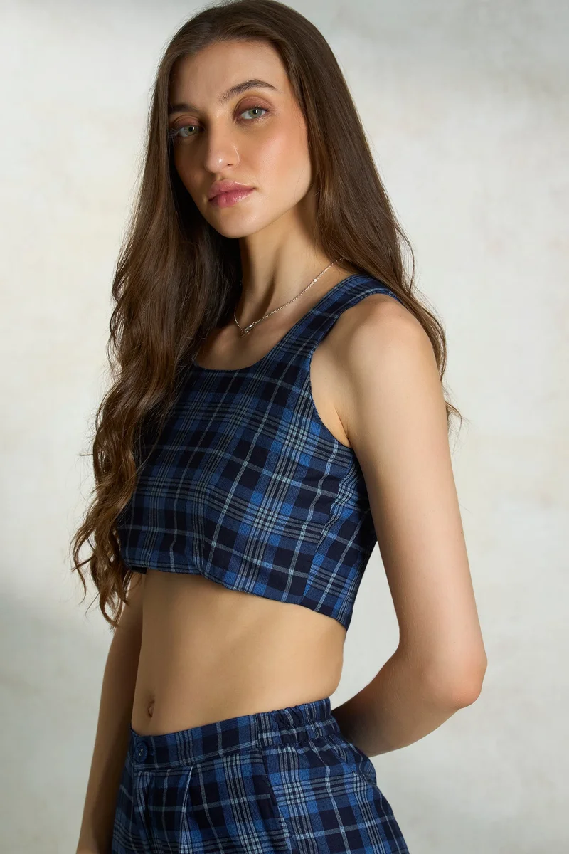 فيرجيو Cotton Fitted Brunchwear Back Tieup Crop Tops for Women