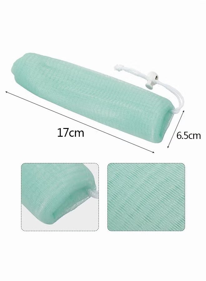 4-Piece Exfoliating Mesh Soap Pouch, Soap Bags for Shower, Mesh Soap Bag Bubble Foam Net for Body Facial Cleaning Tool  - Image 2