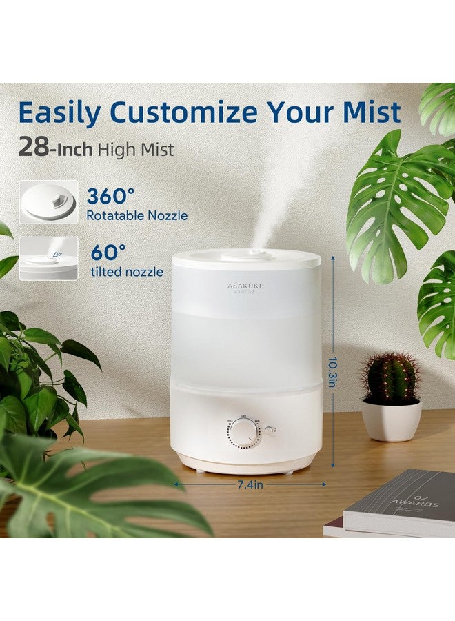 ASAKUKI ASAKUKI Humidifiers for Bedroom, 3L Top Fill Cool Mist Humidifiers for Baby Nursery & Plants, 3-IN-1 Quiet Air Humidifier, Oil Diffuser & Night Light for Large Room Home, Auto Shut-off, BPA-Free, 30H - Image 3