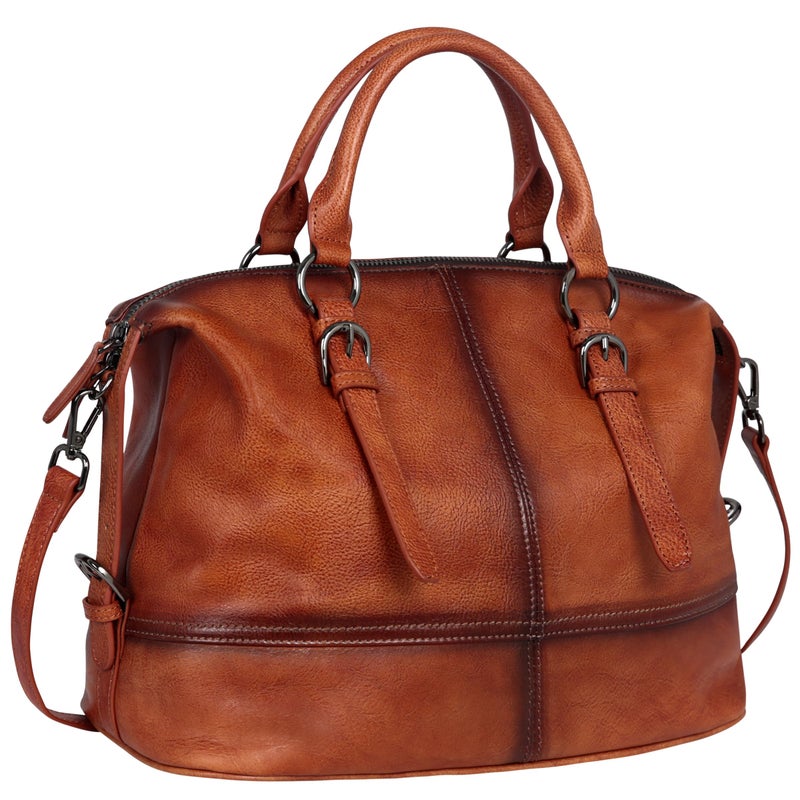 HESHE Brown Leather Purses and Handbags Tote Bags Top Handle Handbags Shoulder Purse for Women Ladies Satchel Bags (Brown) - Image 1