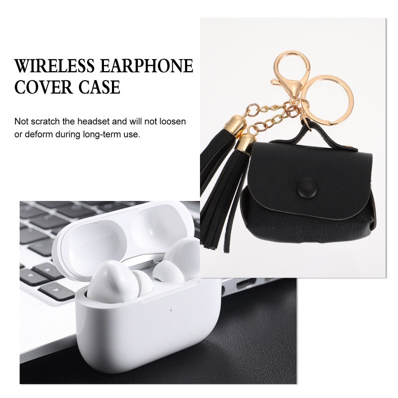 📱 حافظة سماعات لاسلكية بتصميم فني وزخرفة شرابة سهلة الحمل - Image 5