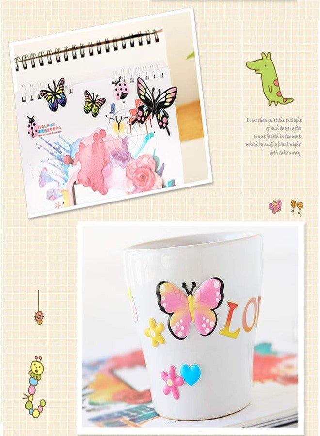 Parshya Kawaii 3D Puffy Stickers for Kids, 3D Stickers for Craft Book & Scrapbook, Self-Adhesive Kawaii Stickers Set, Cute Stickers for Girls and Boys(Random Theme) (Butterfly Sticker 8 Sheet) - Image 4