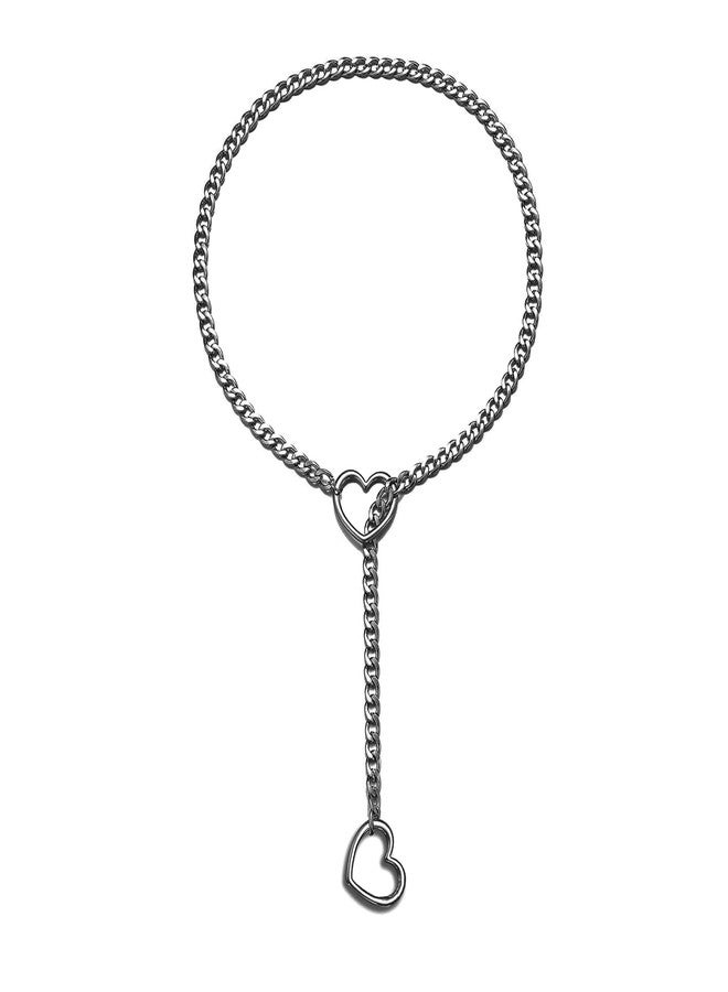 Your Always Charm Slip Chain Necklace Punk Rock Cuban Necklace Long Heart O-Ring Slip Chain Choker Adjustable Lariat Y-Necklace Goth Accessories Gifts for Women Trendy - Image 1