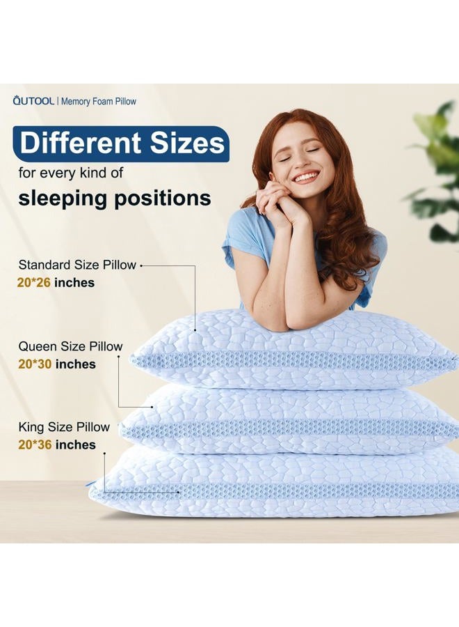 QUTOOL Enhanced Cooling Pillows for Sleeping, Shredded Memory Foam Pillows King Size 1 Pack - Image 4