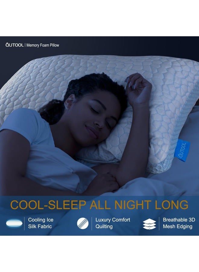 QUTOOL Enhanced Cooling Pillows for Sleeping, Shredded Memory Foam Pillows King Size 1 Pack - Image 2