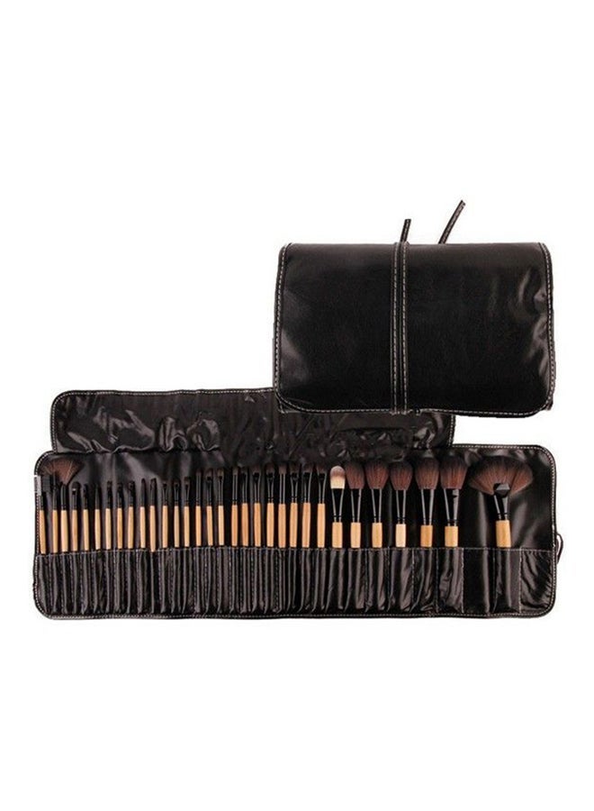 32-Piece Facial Makeup Brush Kit Beige - Image 1