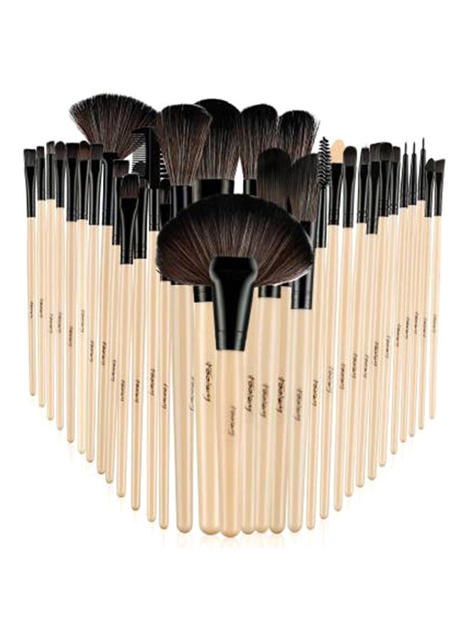 32-Piece Facial Makeup Brush Kit Beige - Image 2