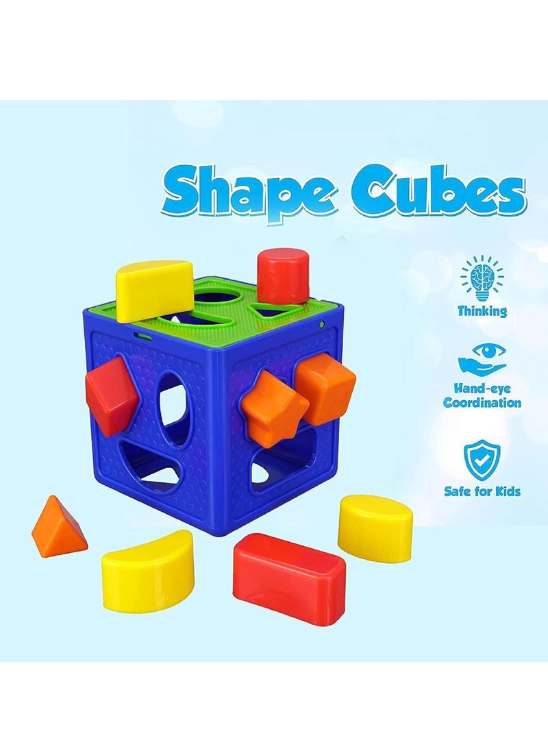 MUMS PLANET - Montessori educational games for children, a game for sorting shapes and letters inside a box consisting of 8 shapes, 8 letters and a box, games for developing children’s skills, a valuable gift for children - Image 1