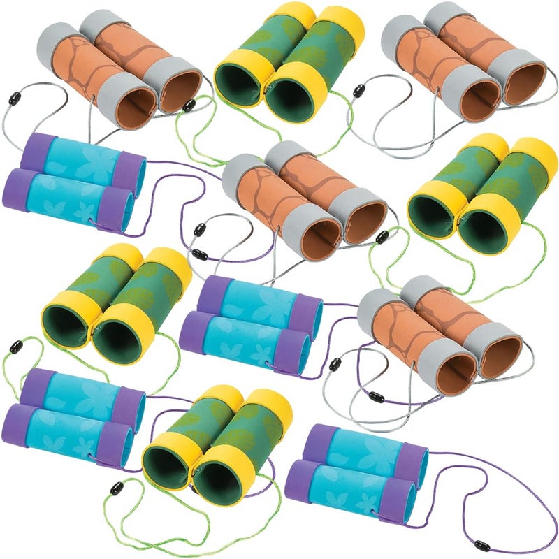 Fun Express Binoculars for Kids Craft Kit 12 Pack Kids Binoculars Bulk Set for Sunday School Crafts VBS Vacation Bible School Supplies Cardboard Craft Kit for Summer Activities Camp Crafts - Image 3