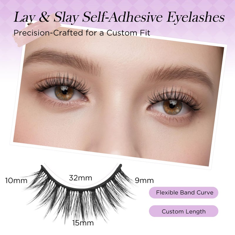 BEYELIAN Self Adhesive Eyelashes Natural Look, Pre Glued Wispy False Lashes No Glue Required, Faux Mink Eyelashes 5 Pairs ZCV-189 - Image 3