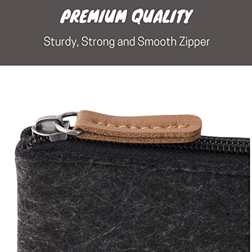 Mr. Pen- 3 Pc Black Felt Small Pen Case with Zipper, Office Supplies Canvas Pencil Bag - Image 5