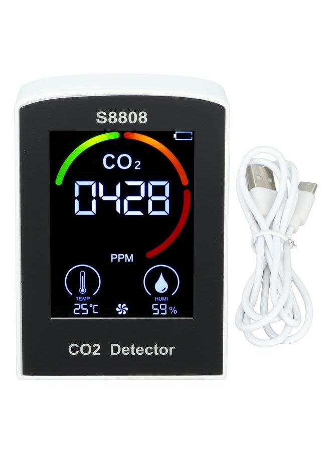 Thoraya CO2 Detector with Display Screen ABS Battery USB Charging Multi Function CO2 Monitor Meter for Indoor Office Bedroom  - Image 1