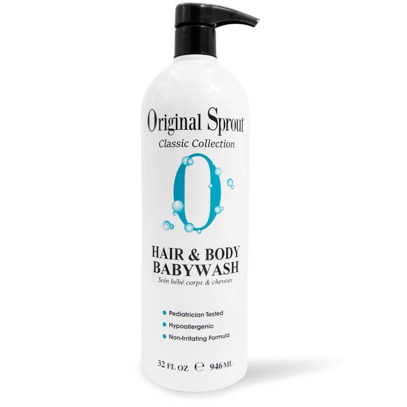 Original Sprout Baby Shampoo and Body Wash, Hypoallergenic Formula with Organic Calendula & Rosemary for Sensitive Hair & Skin, 32 oz. Bottle - Image 1