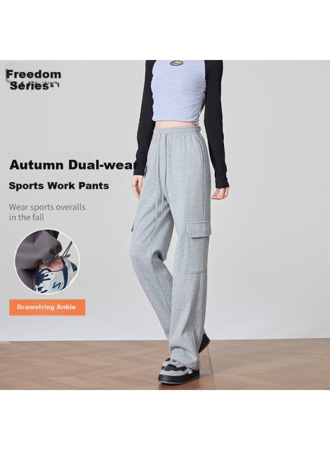 Liberal Casual Loose Fit High Waist Drawstring Cargo Pants For Women Spring/summer - Image 1