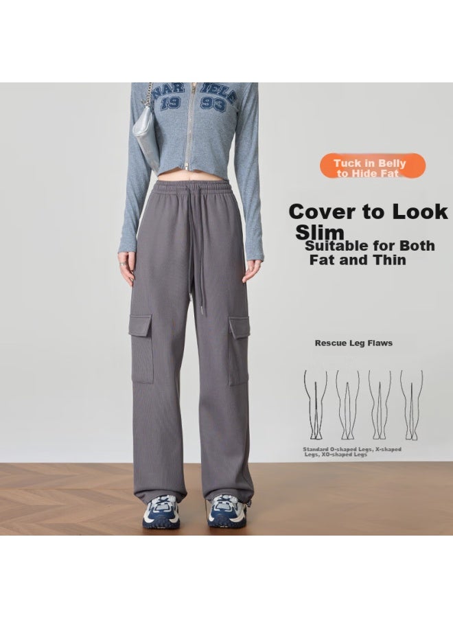 Liberal Casual Loose Fit High Waist Drawstring Cargo Pants For Women Spring/summer - Image 3