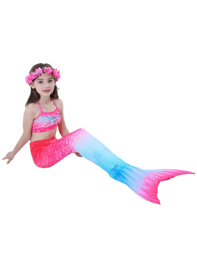 Mermaid Costume Dress - Girls Mermaid Fishtail Costume Dress - JP21, 130 - Princess Dress Up, Halloween Cosplay, Fancy Party Wear, Birthday Costume, Fantasy Outfit Swimsuit - Image 4