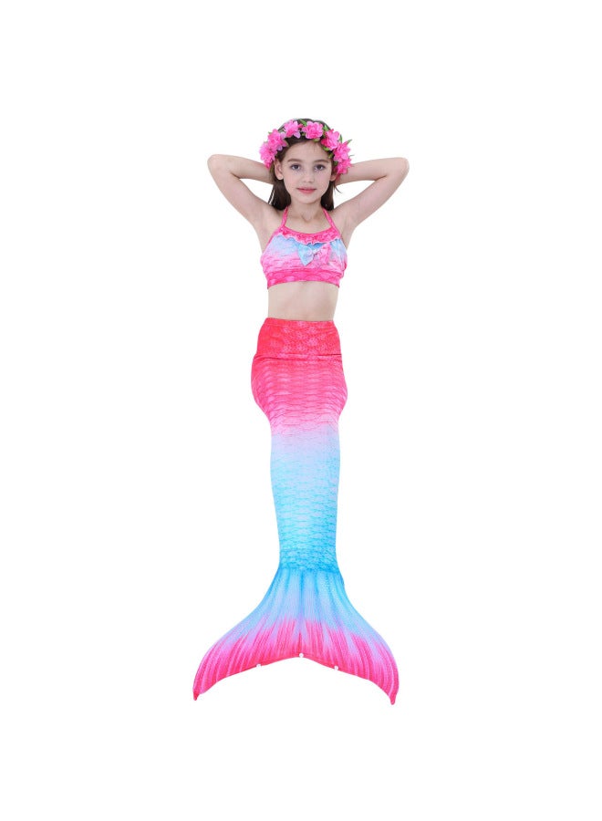 Mermaid Costume Dress - Girls Mermaid Fishtail Costume Dress - JP21, 130 - Princess Dress Up, Halloween Cosplay, Fancy Party Wear, Birthday Costume, Fantasy Outfit Swimsuit - Image 3