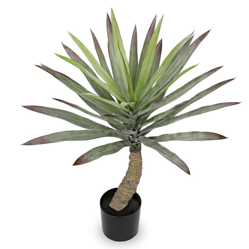 Briful Large Agave Plants Artificial 27.5in Tall Fake Potted Agave Plant Indoor Faux Succulent Tropical Plants for Home Office Room Balcony Garden Outdoor Decor - Image 1