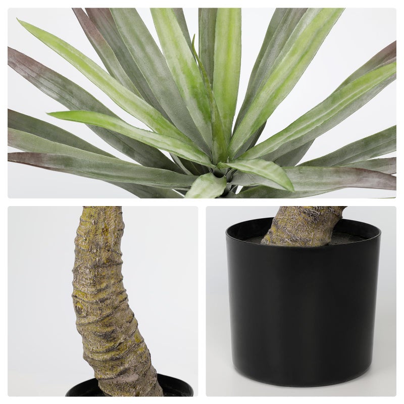 Briful Large Agave Plants Artificial 27.5in Tall Fake Potted Agave Plant Indoor Faux Succulent Tropical Plants for Home Office Room Balcony Garden Outdoor Decor - Image 3