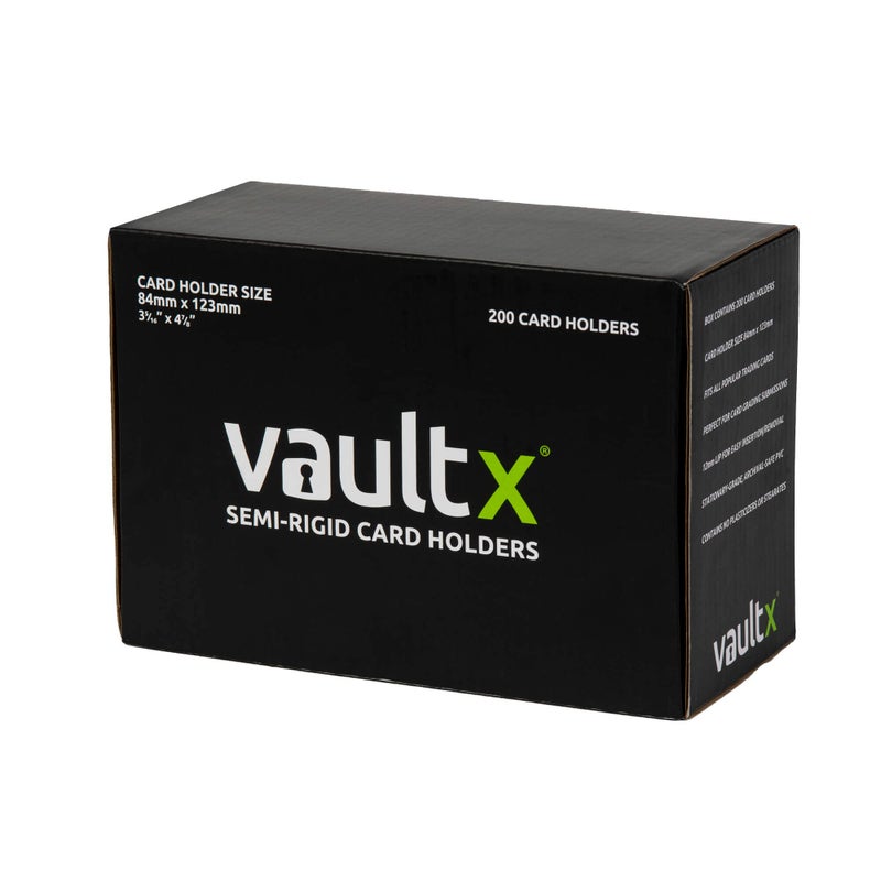 Vault X Semi-Rigid Trading Card Holders (200 Pack), Hard Sleeves for TCG and Sports Card Grading Submissions, Card Protectors - Image 2