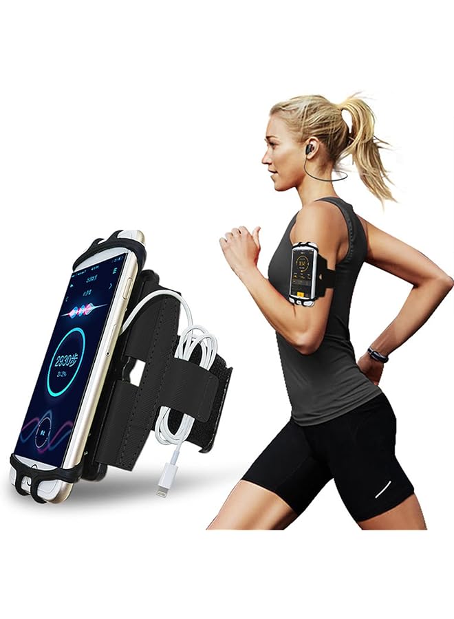 Green Tiger Phone Armband Holder, 360° Rotating Universal Sports Armband Suitable for All Phones, Outdoor Armband Phone Holder Suitable for Running Sports Camping Mountaineering Cycling (Black) - Image 1